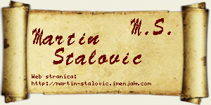 Martin Stalović vizit kartica